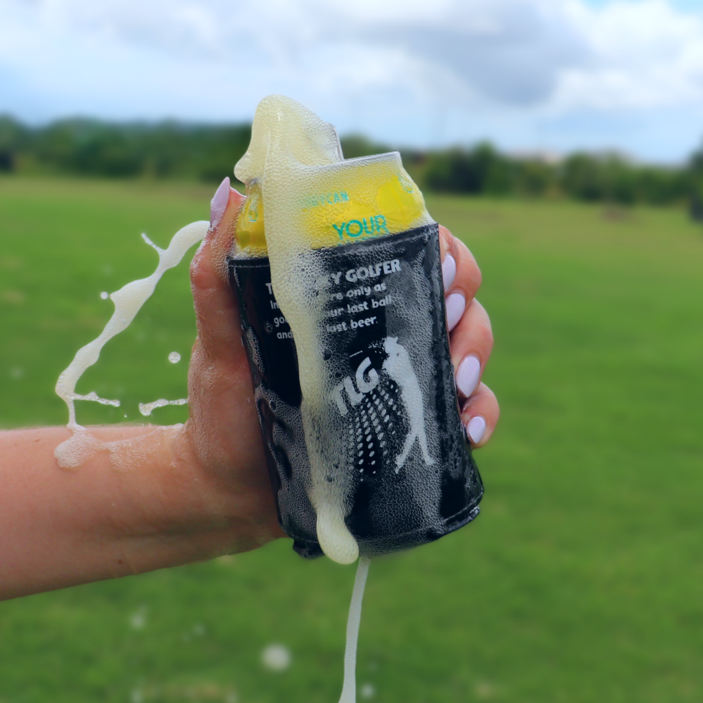 Premium magnetic stubby cooler sticks on golf cart keep drinks cool