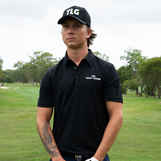 Black golf hat for men and women The Lucky Golfer